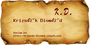 Krizsák Dioméd névjegykártya